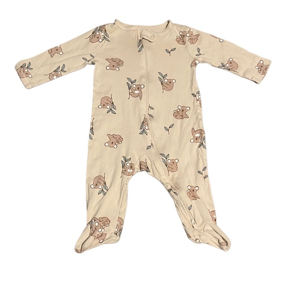 CARTERS Tan Koala Bear Print Footie One Piece Sleeper. - Picture 2 of 5